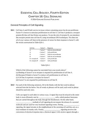 Ecb Ch Practice Questions For Exams Essential Cell Biology