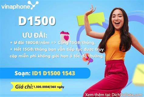 Hướng dẫn đăng ký gói cước D1500 Vinaphone Dịch vụ Data Vinaphone