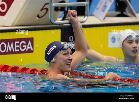 Sarah Sjoestroem Of Sweden Celebrates After Winning The Women S M