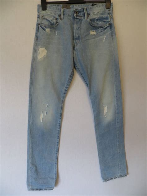 G Star Raw Tapered In Wisk Denim Light Aged Destroy Jeans Grailed