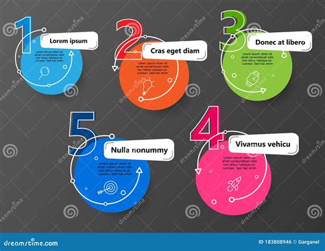 Vector Infographic Template With Five Steps Concept Stock Vector