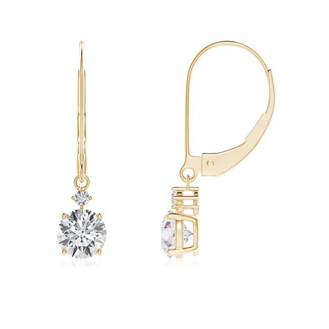 Lab Grown Solitaire Diamond Dangle Earrings Angara