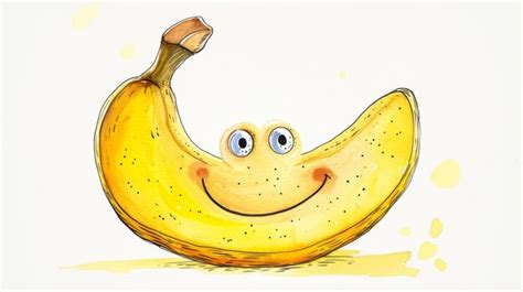 Premium Photo | Smiling Banana Drawing A Cheerful Fruit With a Happy ...