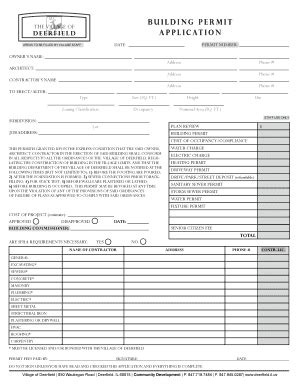 Fillable Online Deerfield Il Building Permit The Village Of Deerfield