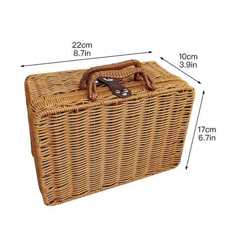 Mua Wyi Retro Plastic Wicker Suitcase Rattan Suitcase Box With Leather