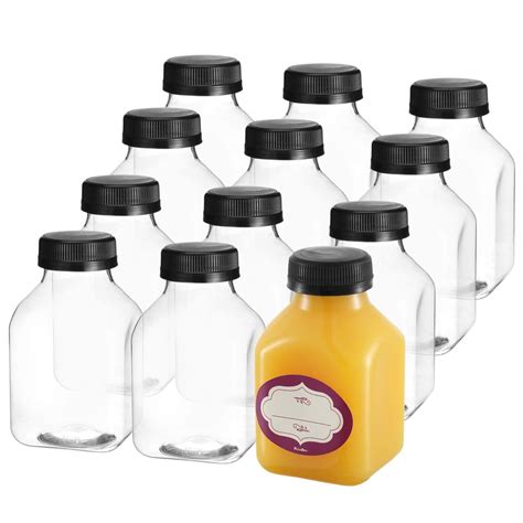 8 Oz Empty Plastic Juice Bottles With Lids How To Juice At Home