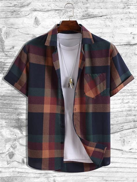 Manfinity Homme Men Plaid Print Shirt Without Tee Shein Usa