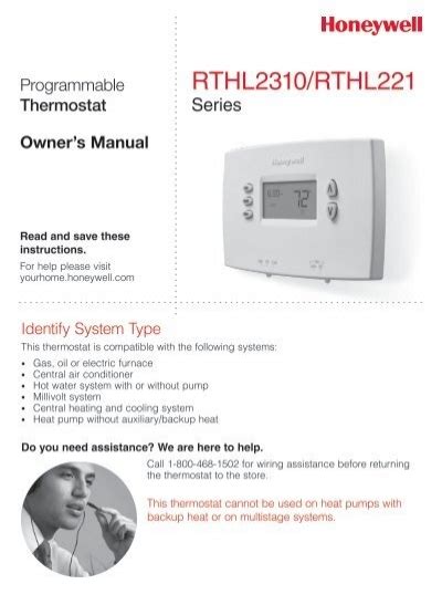 Honeywell 1 Week Programmable Thermostat Rth221b 1 Week Programmable Thermostat Owners