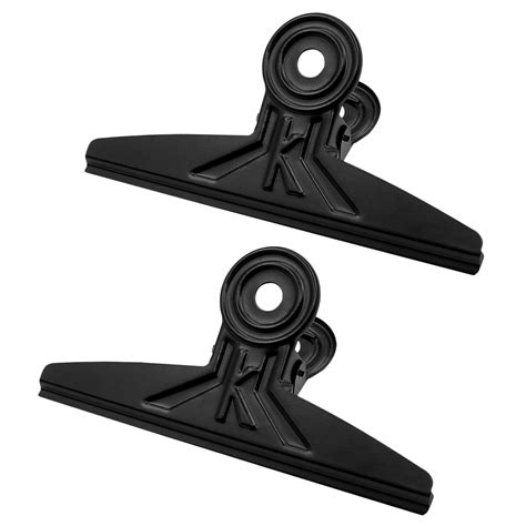 Coideal Extra Large Bulldog Clips Black, 2 Pcs 20cm Stainless Steel Huge XL Bull Paper Clip