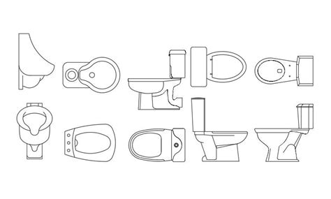 Toilet And Urinal Free Sanitary Ware Cad Blocks Dwg File Cadbull