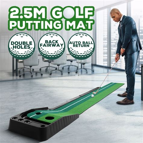 2.5M Golf Putting Mat Indoor Putting Greens Golf Practice Mat with Auto ...