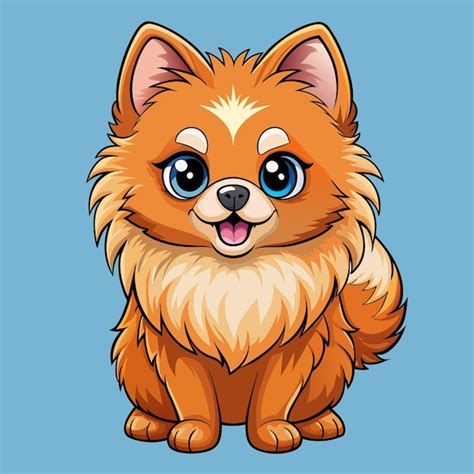 Un dibujo de dibujos animados de un perro pequeño con una cola