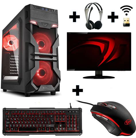 Gamer PC Komplett Set AMD 4100 4x 3 8 Ghz Geforce GT730 8GB 1TB Gaming