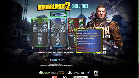 Borderlands 2 Interaktives Skill Tree Tutorial Axton Survival Youtube