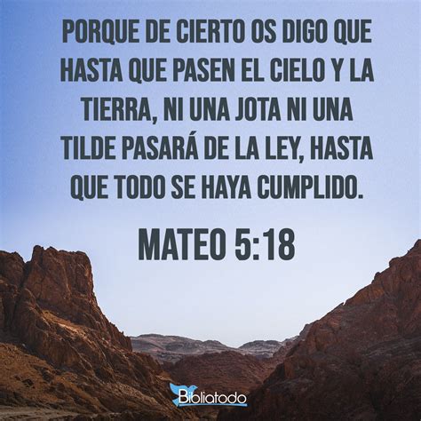 Mateo 5 18 RV1960 Porque De Cierto Os Digo Que Hasta Que Pasen El