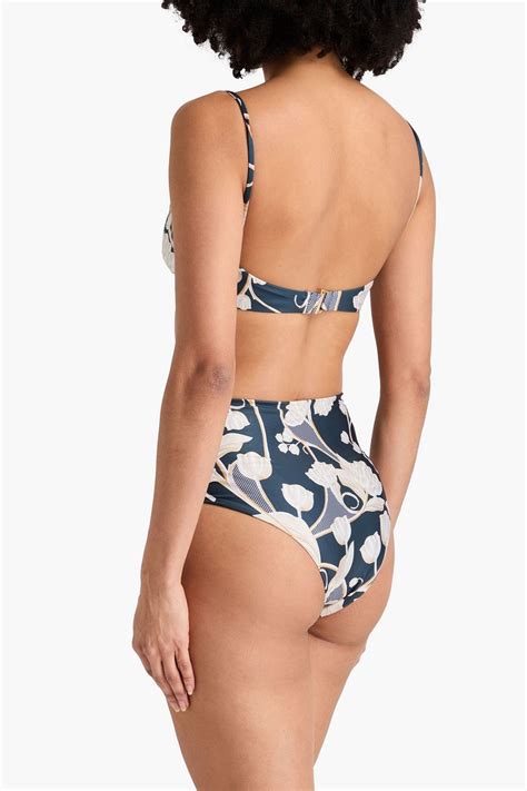 Agua By Agua Bendita Magenta Perla Floral Print High Rise Bikini Briefs The Outnet