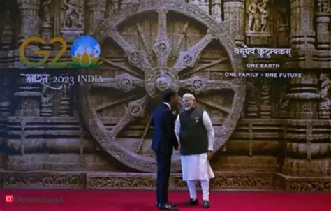 G Konark Wheel Replica Serves As Backdrop Of Modi S Welcome