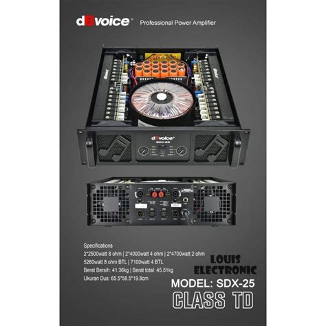 Jual Professional Power Amplifier Dbvoice Sdx Class Td Channel