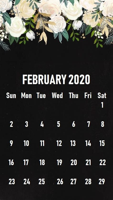 February 2020 Calendar Iphone Wallpaper