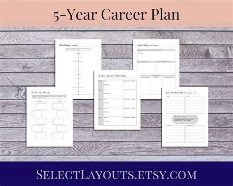 5-Year Career Plan Printable PDF Template | Etsy