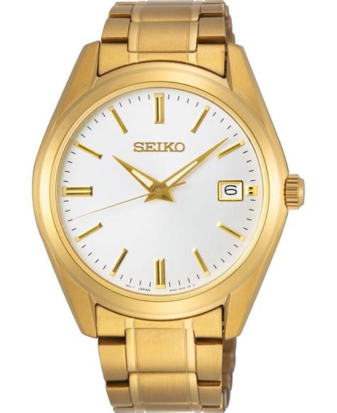 Seiko Essentials Gold Tone Stainless Steel Bracelet Watch Mm In