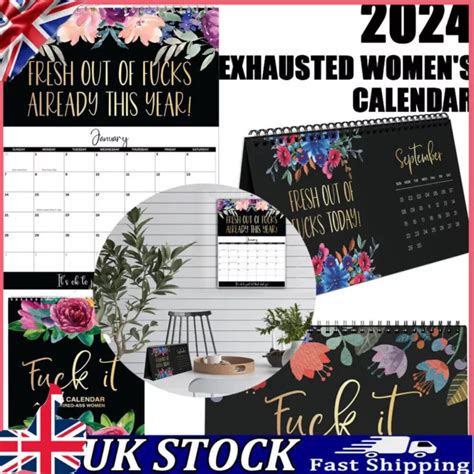 2024 FLOWER WALL Calendar For Tired Ass Women Fuck It Funny Monthly