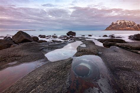 The Dragons Eye Is A Unique Natural Rock Formation At Uttakleiv Beach