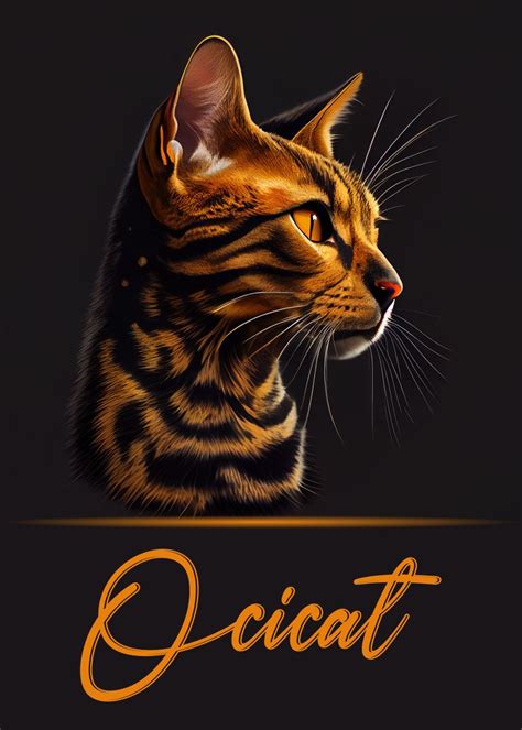 Ocicat Portrait Poster Picture Metal Print Paint By Artistic