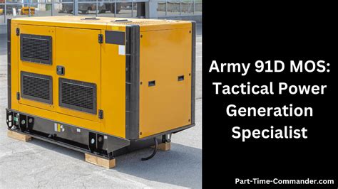 Army 91d Mos Tactical Power Generation Specialist