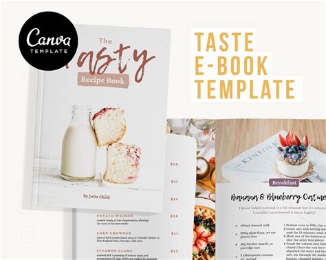 RECIPE BOOK TEMPLATE Canva Canva Template Ebook Template - Etsy