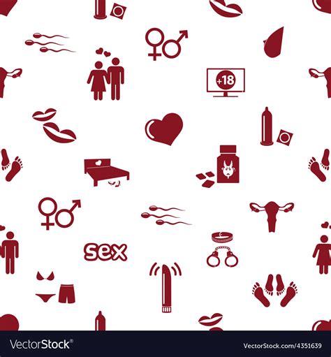 Sex Theme Simple Red Icons Seamless Pattern Eps10 Vector