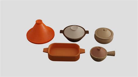 Clay Pots - 3D Model by Elosie