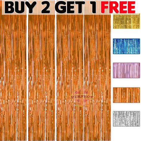 2m 3m Foil Fringe Tinsel Shimmer Curtain Door Wedding Birthday Party