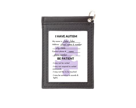 Autism Id Card Medical Card Autism Medical Card Child Autism Card