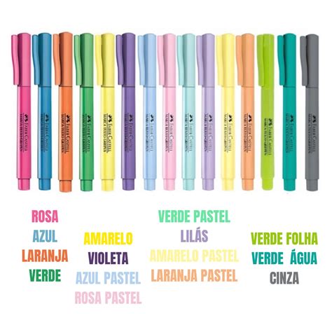 Caneta Marca Texto Faber Castell Tons Pastel E Neon Grifpen Unidade