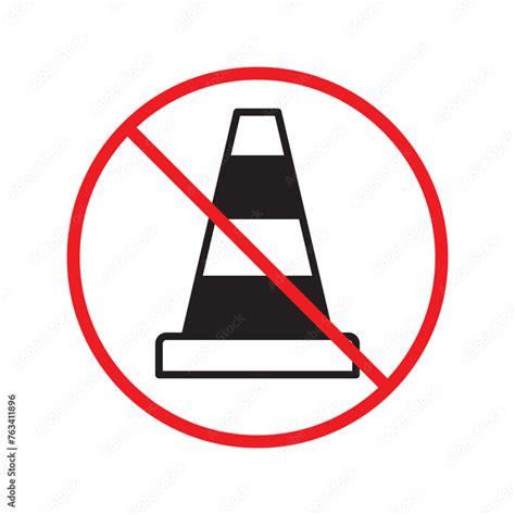 Forbidden Road Cone Icon Warning Caution Attention Restriction