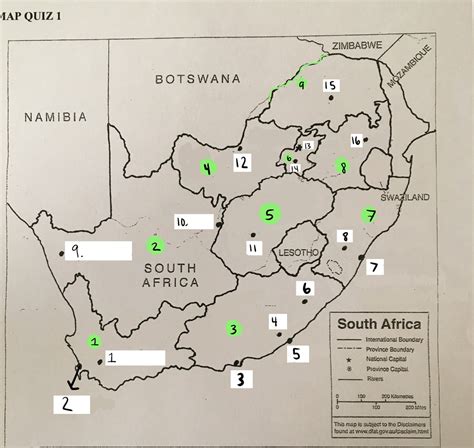 South Africa Map Quiz Diagram Quizlet