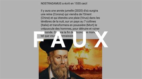 Non Nostradamus Na Pas Pr Dit La Pand Mie De Covid Coronavirus