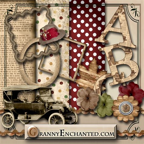 Granny Enchanted S Blog Free Newsprint Digital Scrapbook Kit