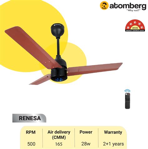 Atomberg Renesa Bldc Ceiling Fan Black Brown Finish Mm