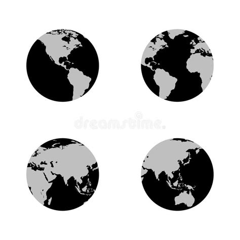 Earth Globe Icon Isolated On White Background Stock Illustration