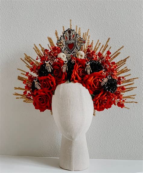 Day of the Dead Crown, Flower Headpiece, Mexican Flower Crown, Dia De ...