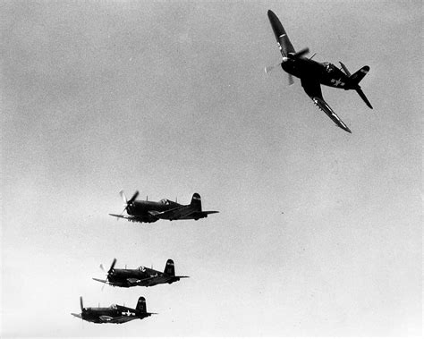 Asisbiz Vought F4U 4B Corsair VF 75 In Formation 2nd Jul 1945 01