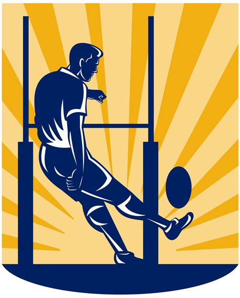 rugby player kicking at goal post 12979656 PNG