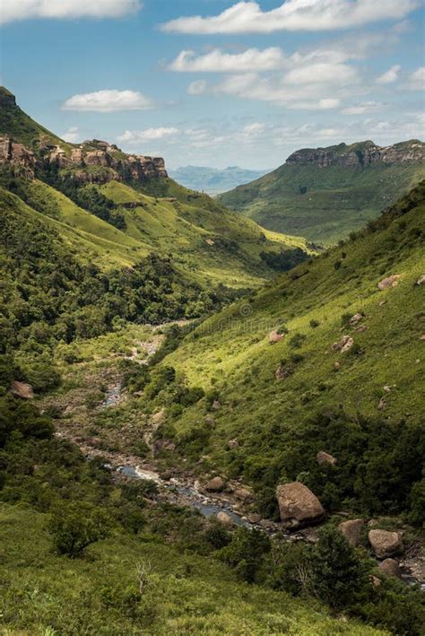 Portrait View of the River Gorge, Cliffs and Mountain Sides on the ...