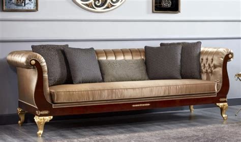 Casa Padrino Luxus Barock Chesterfield Sofa Gold Dunkelbraun