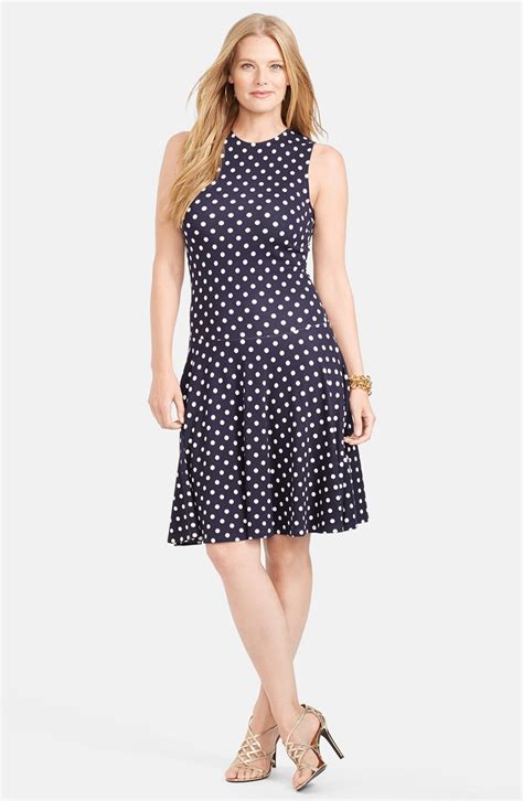 Lauren Ralph Lauren Polka Dot Drop Waist Dress Plus Size Nordstrom