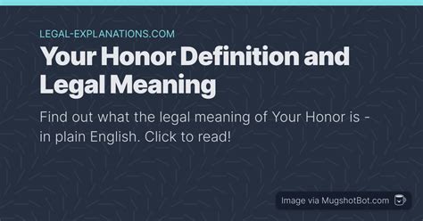 Your Honor Definition What Does Your Honor Mean