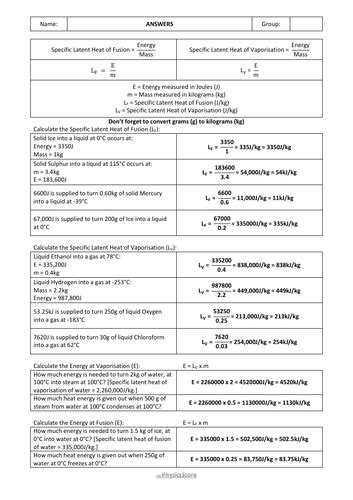 Ks4 Gcse Physics Aqa P6 5 Specific Latent Heat Lesson Bundle Teaching