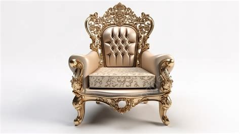 Bronze And Beige Classic Baroque Armchair Throne A Striking 3d Render